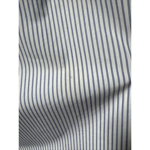 Ann Mashburn Mandarin Paulina Size XS Button Up Blue Striped Shirt Poplin - Picture 9 of 11